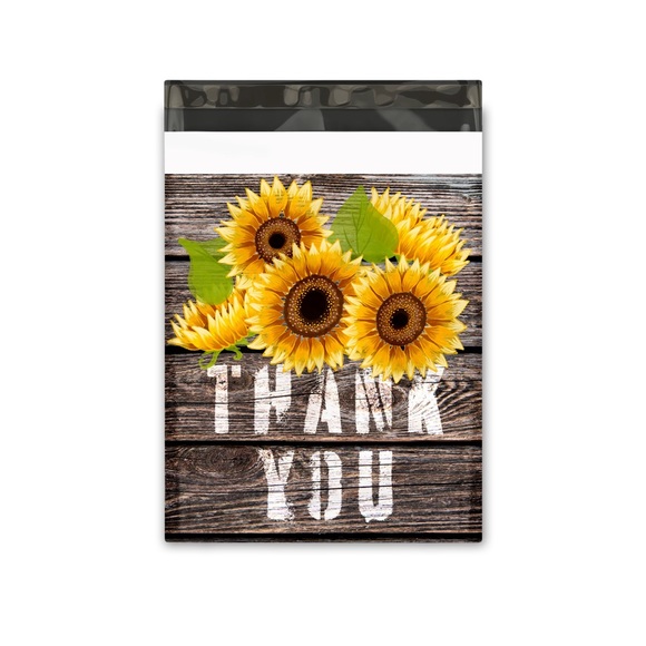 50 10X13 Poly Mailers Sunflower Thank You Shipping Envelopes PRICE IS FIRM Fall - Picture 3 of 4